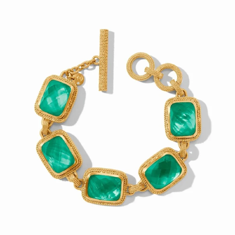 affordable bangles and bracelets for women -Emerald Green Cheval Stone Bracelet