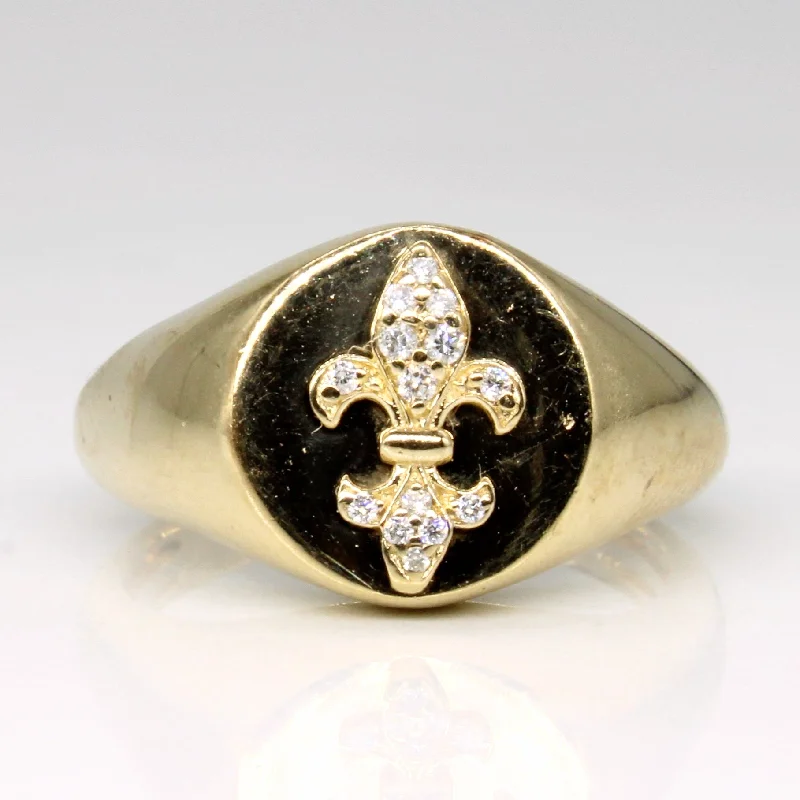 Fleur De Lis Diamond Ring | 0.05ctw | SZ 4 |