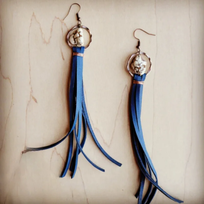 WHITE TURQUOISE WITH NAVY  TASSEL