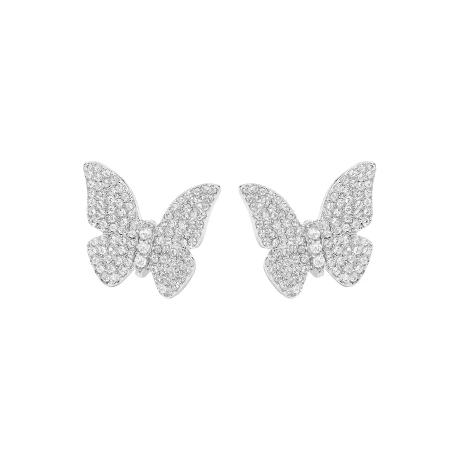 bohemian earrings for women -Butterfly Stud Earrings - Sterling Silver