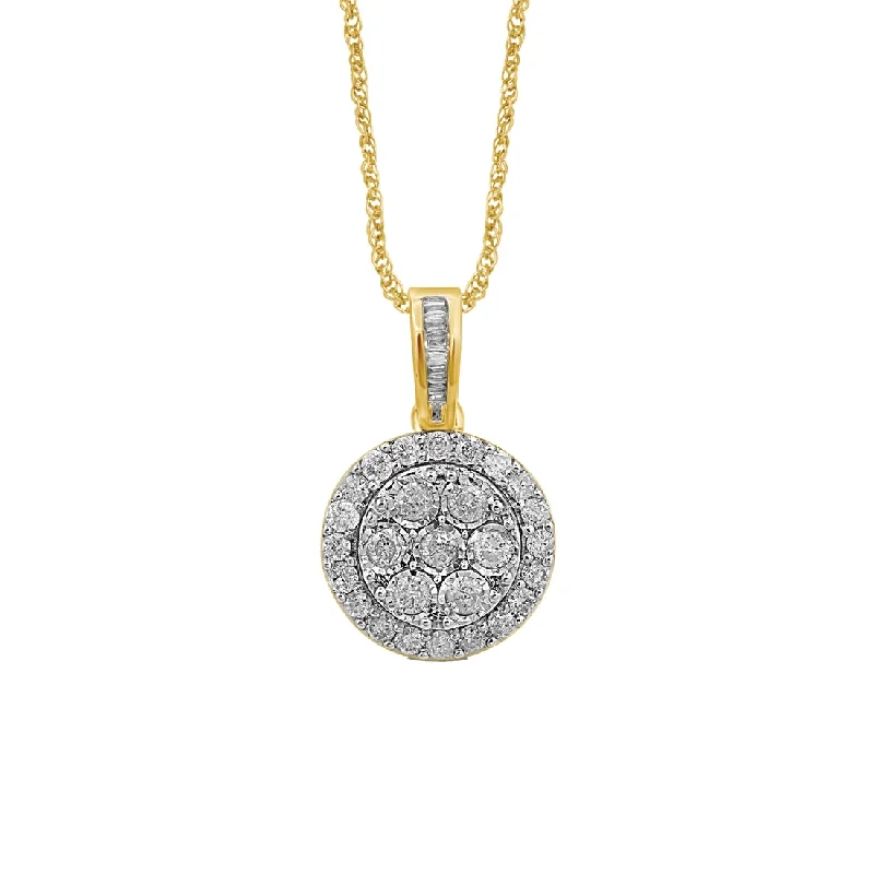 trendy necklaces for women -9ct Yellow Gold 1.00ct Diamond Pendant