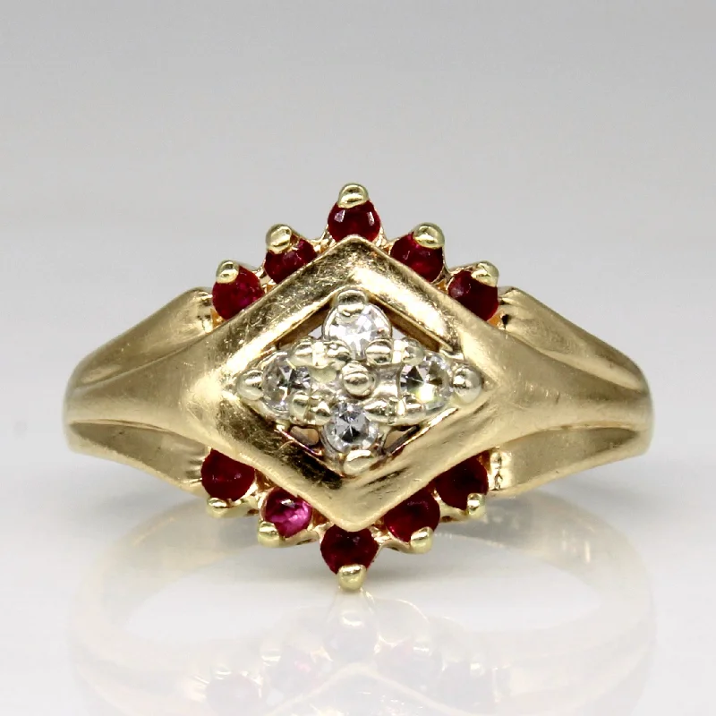 Ruby & Diamond Cocktail Ring | 0.20ctw, 0.06ctw | SZ 5 |