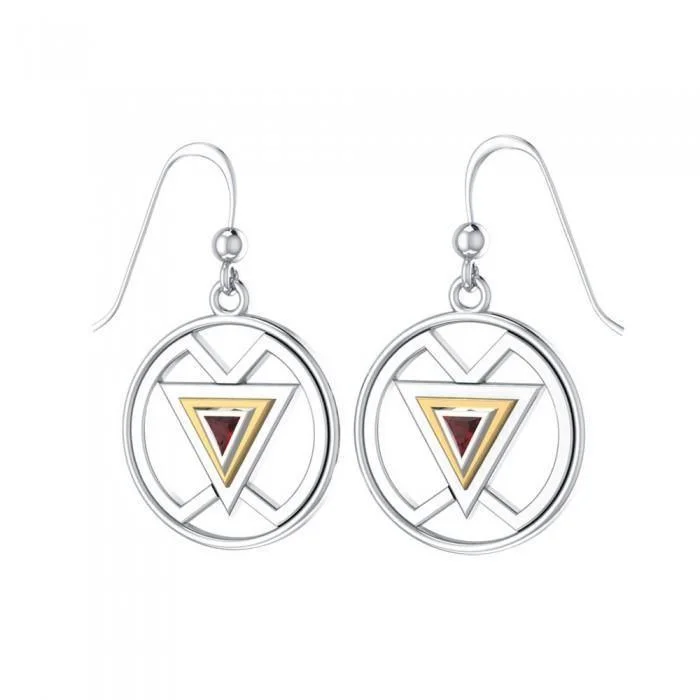 classic earrings for women -Femininity Symbol Sterling Silver with 14K Gold Accent Earrings MER528