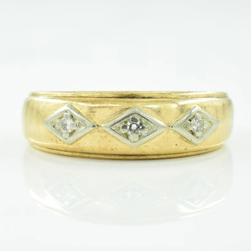 Three Stone Diamond Ring | 0.06ctw | SZ 8.75 |